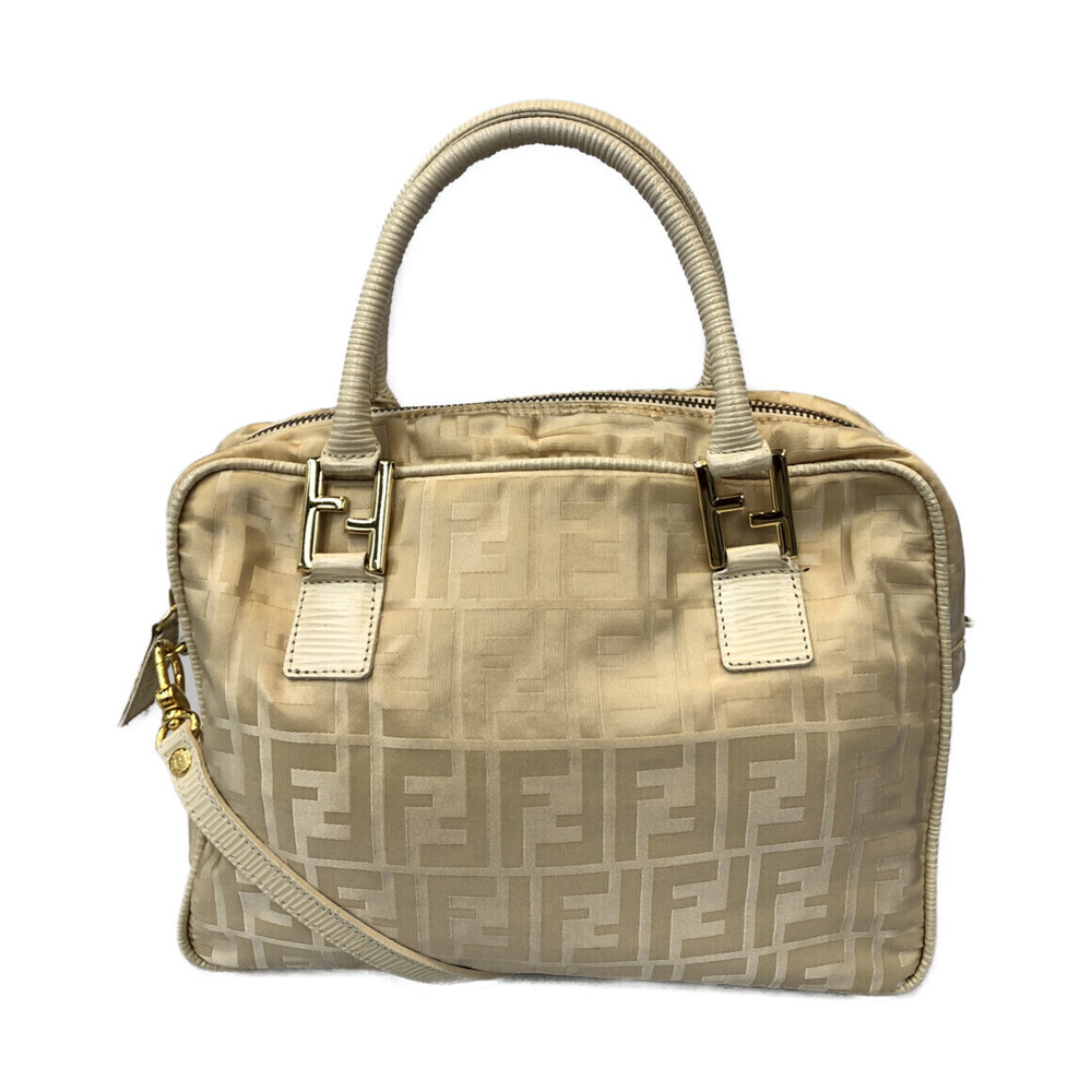 Fendi Zucca handbag beige monogram nylon canvas Tan